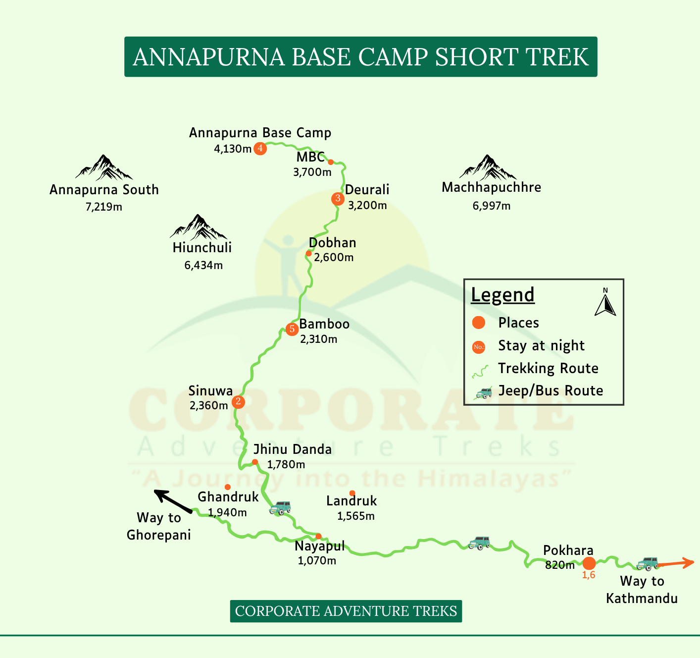 Map of ABC short trek map